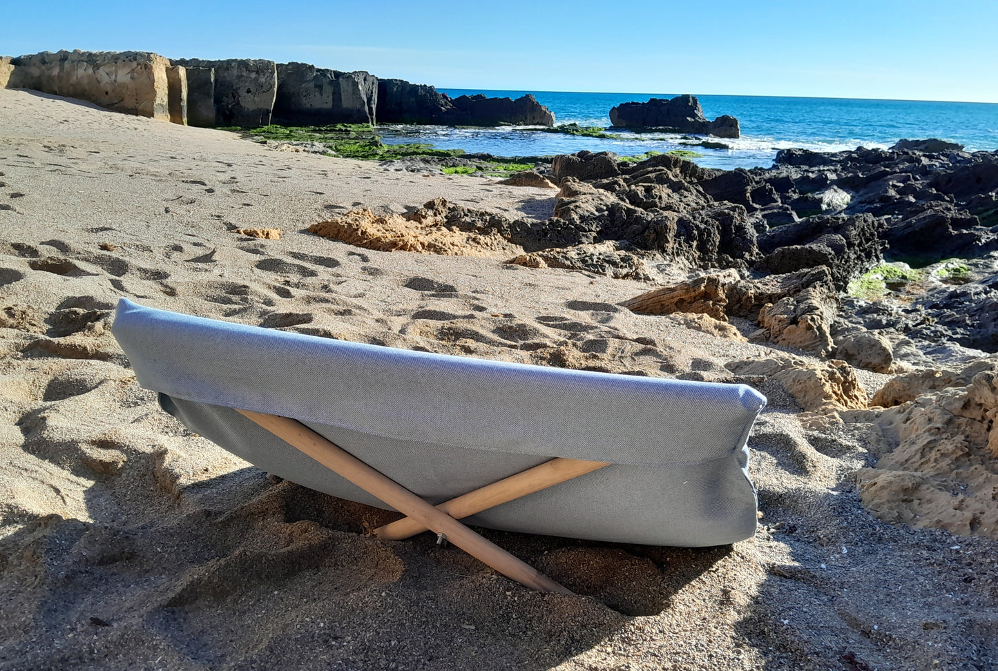 Lona Tumbona reposera de Mallorca ikat para la playa -