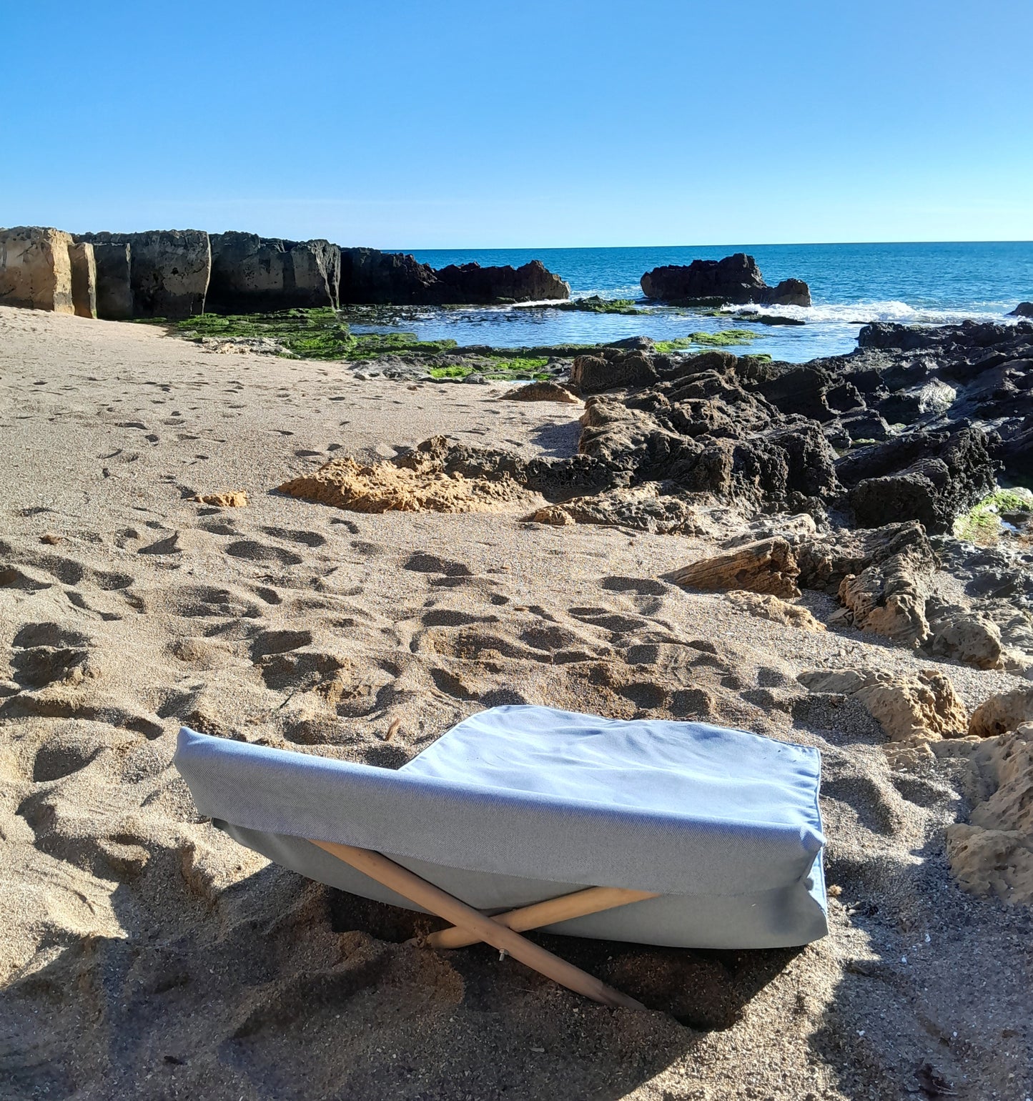 Lona Tumbona reposera de Mallorca ikat para la playa -