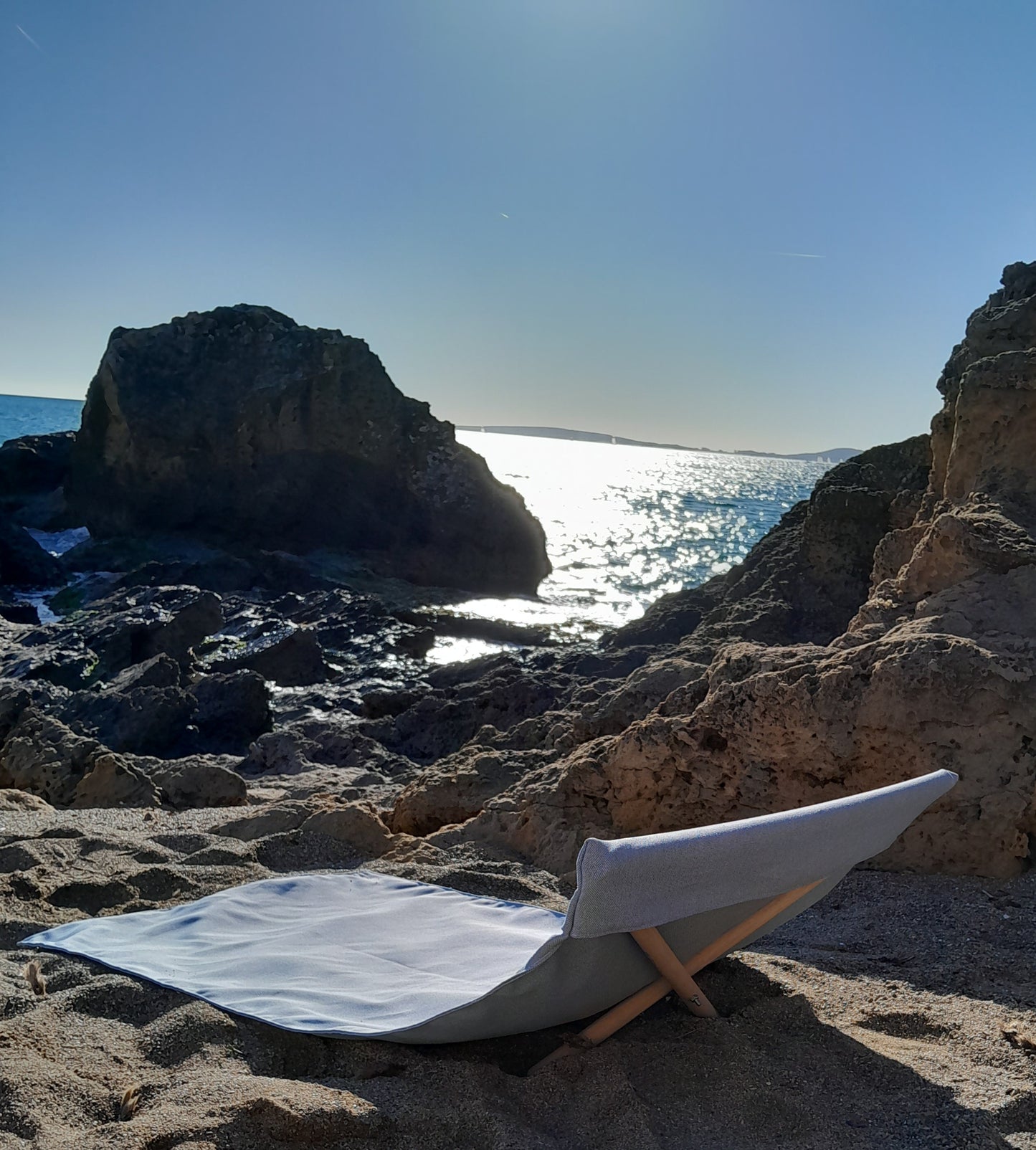 Lona Tumbona reposera de Mallorca ikat para la playa -