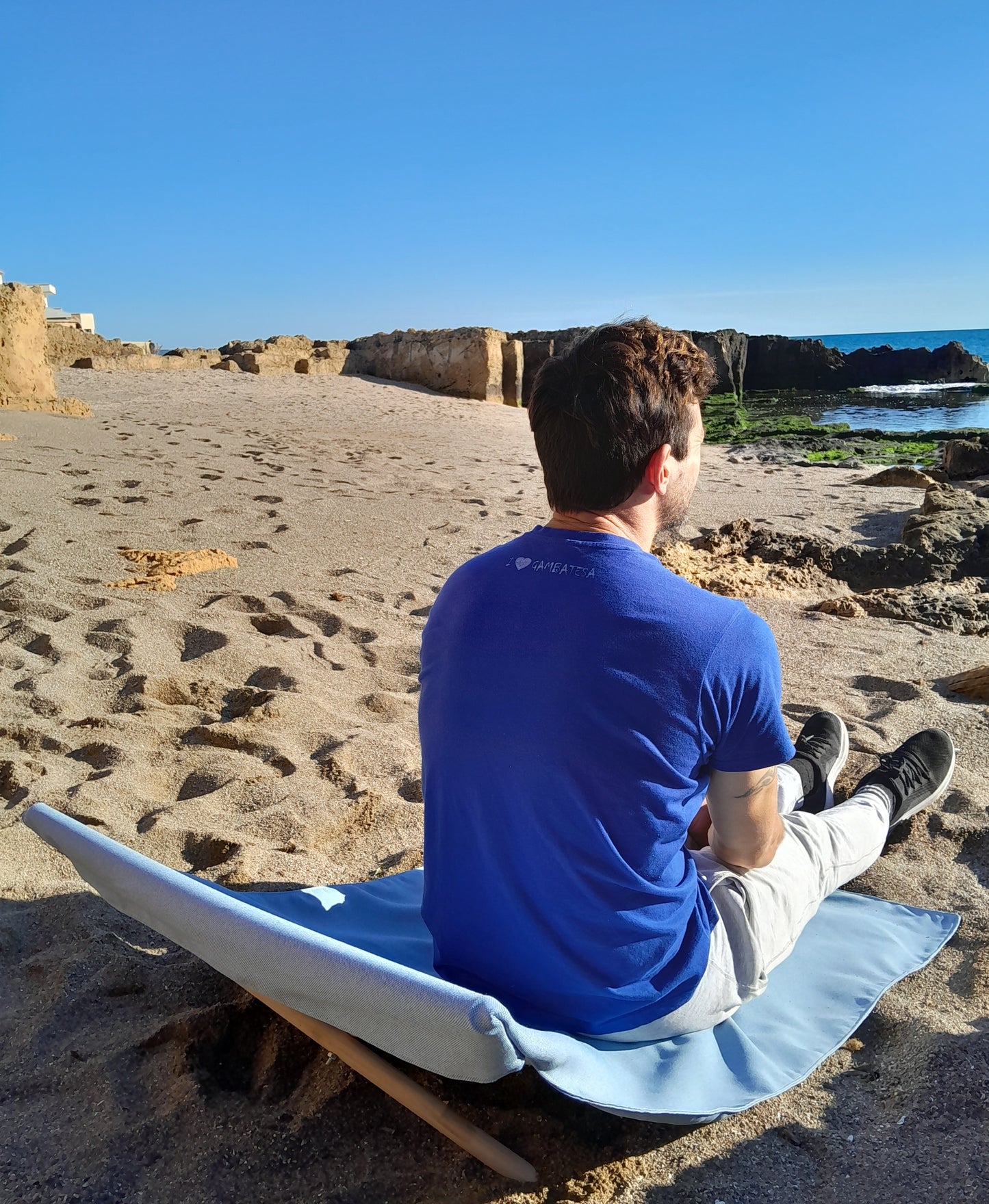 Lona Tumbona reposera de Mallorca ikat para la playa -
